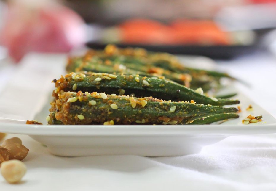 Indian Spiced Stuffed Okra