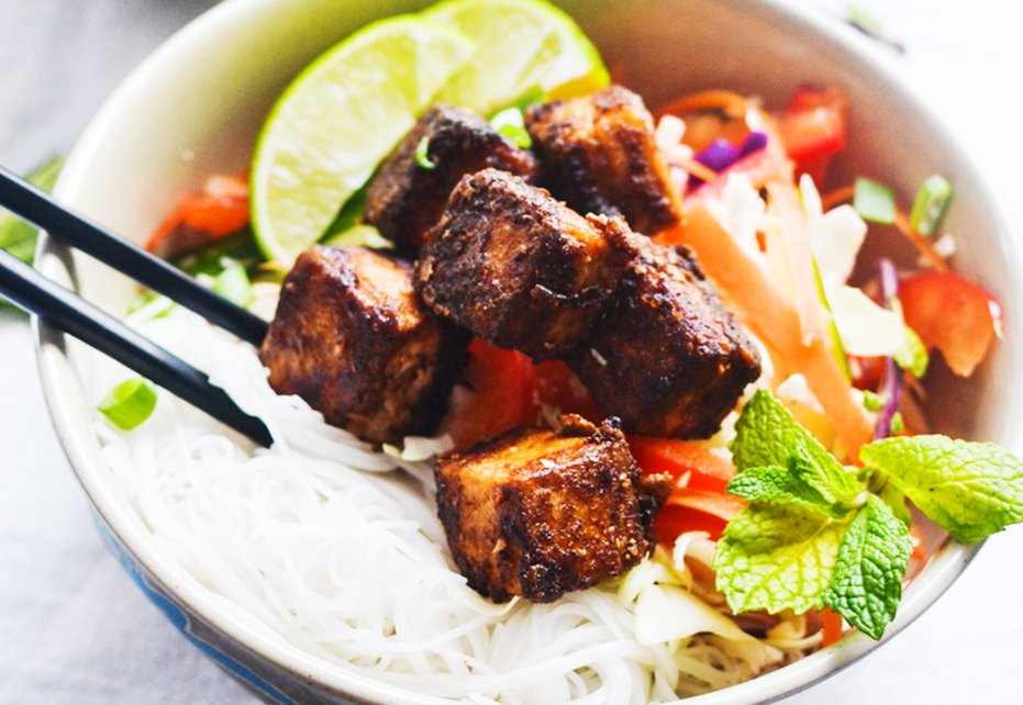 Vegan Crack Chilli Tofu Noodle Bowl